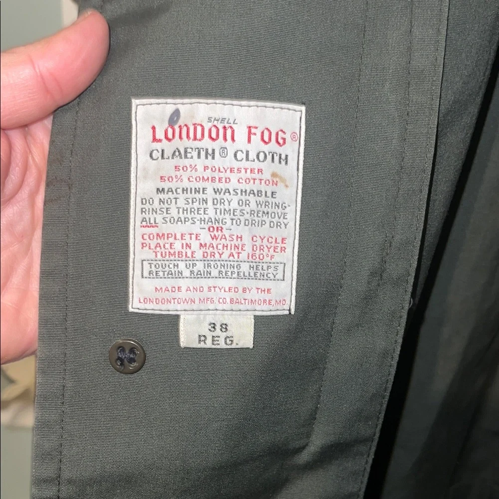 London Fog Men's Dark Green Trench Coat - Picture 6 of 9